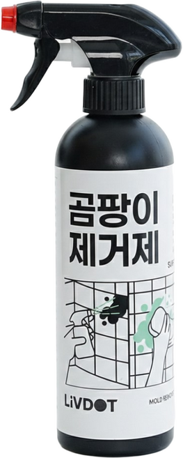 리브닷 초강력 뿌리는 거품형 곰팡이제거제, 2개, 500ml