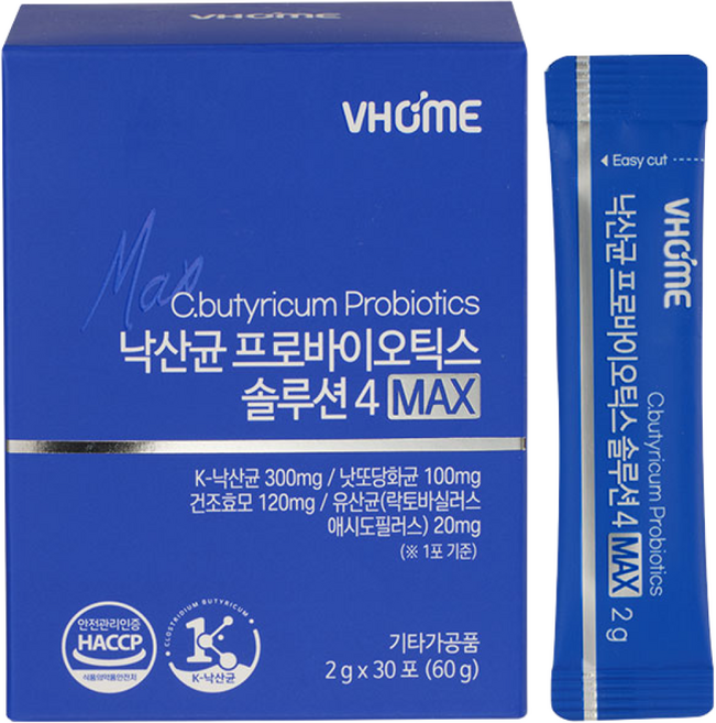 비타민하우스 낙산균 프로바이오틱스 솔루션4 MAX, 60g, 1박스