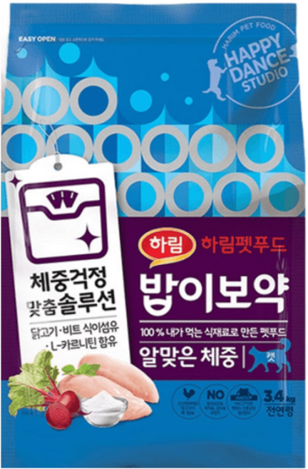 하림펫푸드밥이보약 고양이 기능성 사료, 다이어트(체중유지), 3.4kg, 1개
