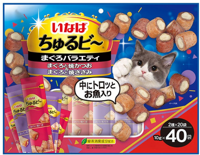 이나바 츄르비 버라이어티 고양이 간식, 참치, 400g, 1개