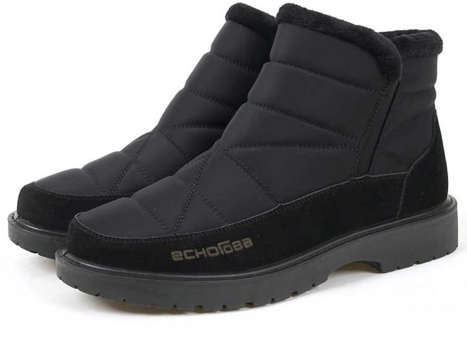 [에코로바]남성 퍼 따뜻한 안감 지퍼형 패딩 털부츠 ER0301