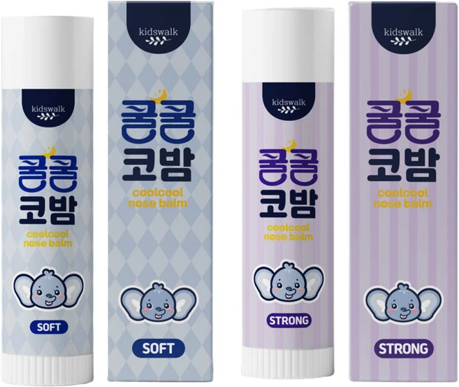 코건조 돌 아기 노즈밤 성인 유아 코보습제 쿨링밤 키즈웍 쿨쿨코밤 소프트+스트롱 2종 set, 1세트 - 쿠팡