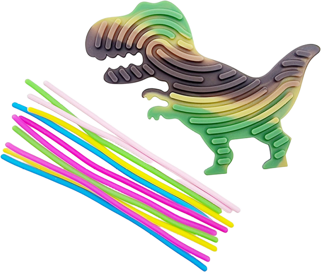 스트링 아트 팝잇 실리콘 피젯토이 푸시팝 푸쉬팝 집중력 소근육발달 스트레스 해소, 공룡, 1개