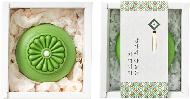 황즈시크릿 설 선물 세트/명절 복 비누/수제 디자인 비누(그린잎 색)1구/답례품 행사 외국인 기념일 단체 선물/새해 행사, 1개, (그린잎) 연꽃