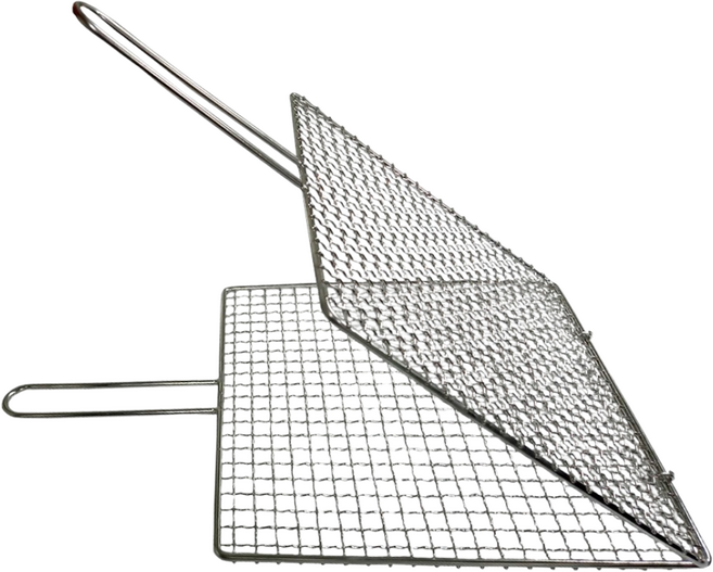 갑도리 석도리 스텐 손잡이 단면 양면 사각석쇠 스텐레스 가정용 업소용 캠핑용, 1개