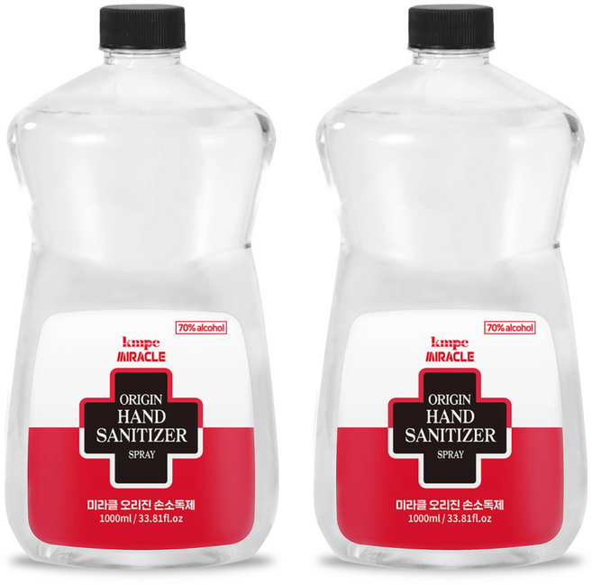 미라클 오리진 손소독제 리필 액상타입 1000ml, 1L, 2개