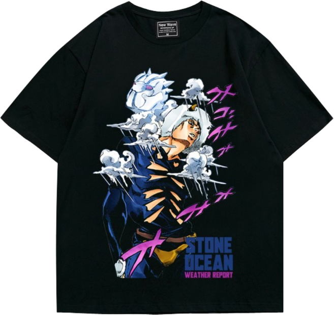 남자 루즈핏 캐릭터티 반팔티 죠죠의 기묘한 모험 4