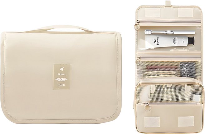 CHILL LIGHT 건습 분리 여행용 세면 파우치 심플 대용량 여행용 화장품 파우치 세면도구 수납 가방 출장 여행 휴대용 세면용품 수납 가방