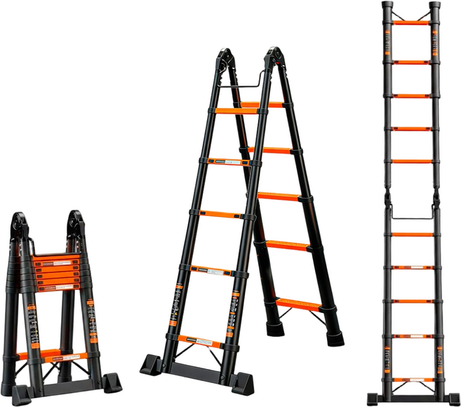 접이식 사다리 다기능 사다리 A형 H형 변형 가능 작업용 가정용 높이조절 안전 사다리, 1개