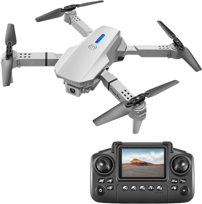 RYZO E88-pro 드론 4K 초고화질 광류 정밀 호버링 2.4인치 리모컨 자동 장애물 회피 초보자용, 흰색, 1개