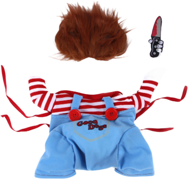 강아지 처키옷 고양이 쳐키옷 처키 코스프레 쳐키 코스튬 할로윈 파티 의상 웃긴옷 애견 의류 특이한 옷, 1개, 단일