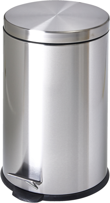 할메이드 인테리어 무소음 원형 페달휴지통 종량제 쓰레기통 5L 12L 20L, 1개, 5L 무광스텐