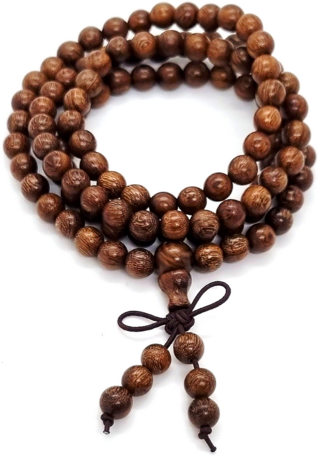 [신비로운 전통] 108염주 천연나무 6mm 108배 염주 재물운 소원성취 삼재 건강운 무사기원 번뇌소멸 기도용 염주 팔찌 불교용품, 금사목, 1개