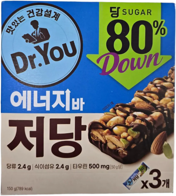 오리온 닥터유 에너지바 저당 3p 150g (50g x3), 1개