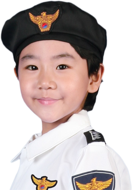 아동경찰 베레모자 어린이집 직업체험 역할놀이 코스튬 행사 CA40, CA40 검정