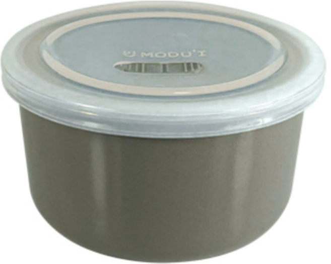 블루마마 도자기 이유식 밀폐보관용기, 그레이, 1개, 400ml