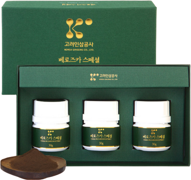 고려인삼공사 러시아 시베리아 차가버섯 추출 분말 가루, 30g, 1개
