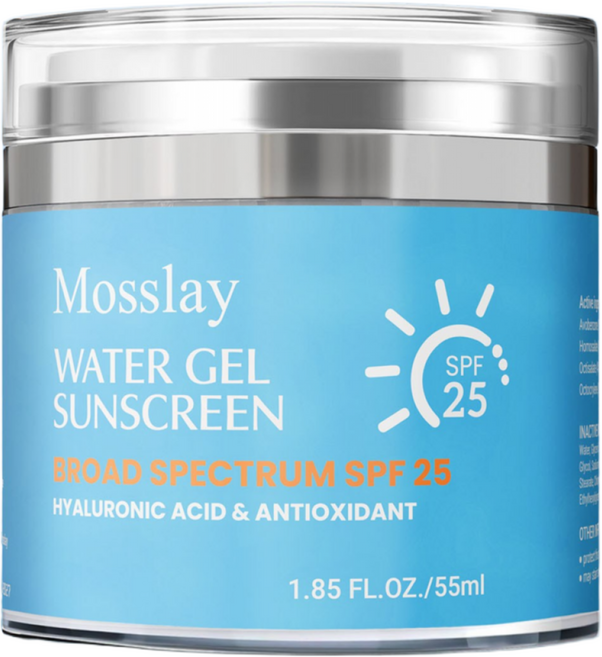 하이드로 부스트 시티 쉴드 워터 젤 페이스 모이스처라이저 히알루론산 함유 오일 프리 논코메도제닉 페이스 로션 광범위 수분 공급 페이셜 선크림, 1개, 55ml