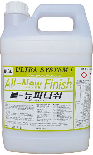 올뉴피니쉬 3.75L 바닥 광택제 목재전용 우드 나무 마루 바닥 광택 왁스 울트라켐, 1개
