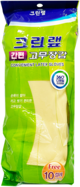 크린랲 간편 고무장갑 10켤레 / 짧은 단미니 고무장갑, 10개