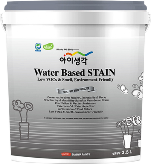 삼화페인트 아이생각 수성스테인 목재용 친환경 원목 보호, 1개, 3.5L, 02.소나무색