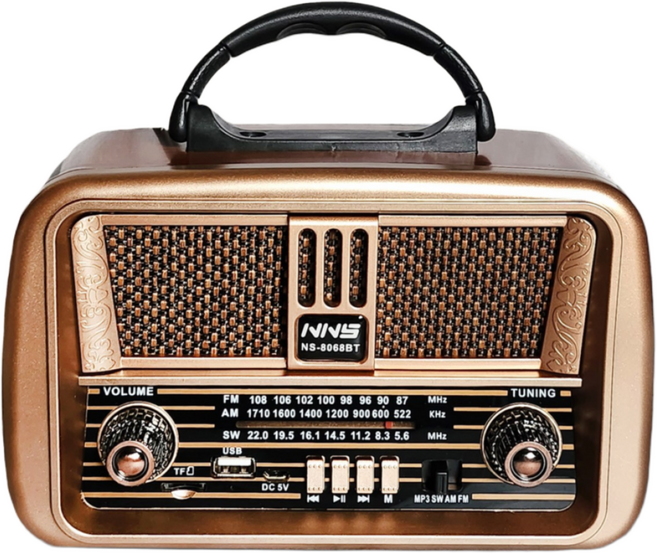 라디오 클래식라디오 단파라디오 블루투스스피커 USB AUX 블루투스지원 충전식 인테리어라디오 엔틱라디오 캠핑라디오 낚시스피커, 뉴트로 클래식 라디오