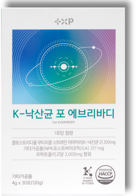 k낙산균 포 에브리바디 프로바이오틱스 프리바오이틱스 미야리산u 단쇄지방산 장건강 제품 추천, 1개, 30회분