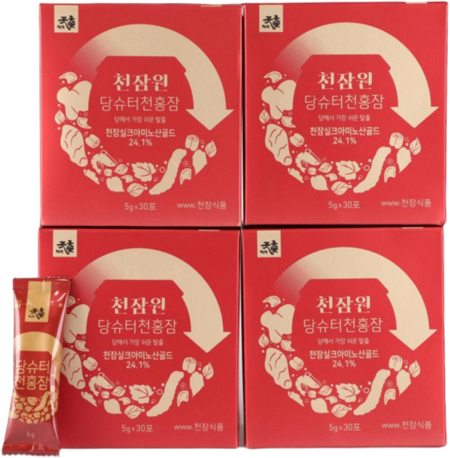 천잠원 당슈터 천홍잠 120포 1개 당 뚝 DNJ 뽕잎누에 단백질 함유 혈당 스파이크 사은품증정, 600g, 4박스