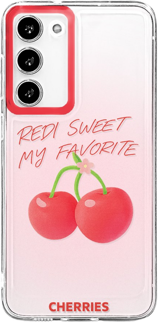 셀론스타 SP122 레드듀오체리 클리어 젤리 스페이스 스마트폰 케이스