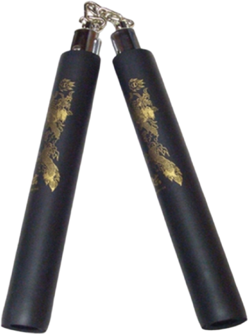 힐링스포츠기획/ 스폰지 쌍절곤 (흑 용무늬) (A-5) 체육용품 스포츠용품 호신용, 1개