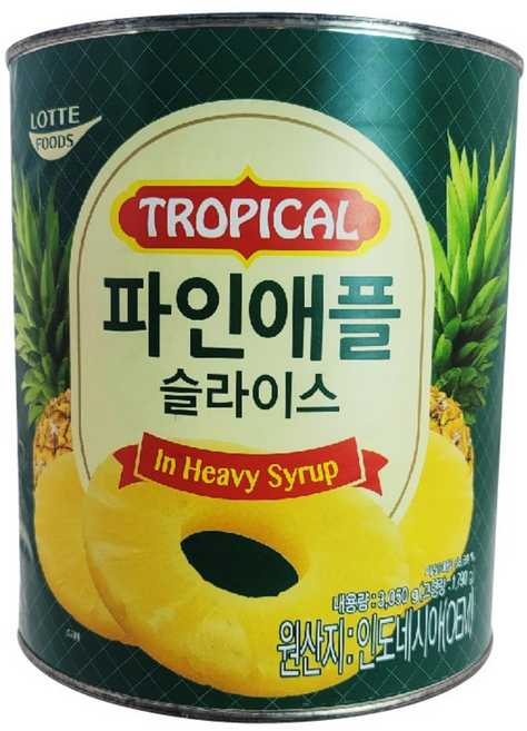 롯데 파인애플슬라이스 통조림, 3.05kg, 1개