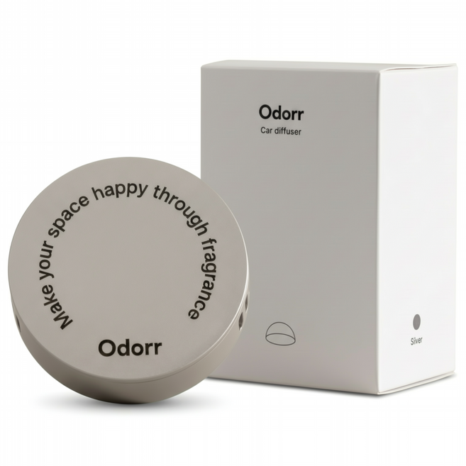 오도르 차량용 방향제 송풍구 디퓨저 실버(무광), 1개, 폴인마호가니