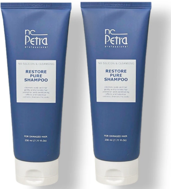 엔씨페트라 샴푸 리스토어 퓨어 미용실 산성 향이좋은 무실리콘 휴대용 여행용230ml+230ml, 230ml, 2개 - 쿠팡
