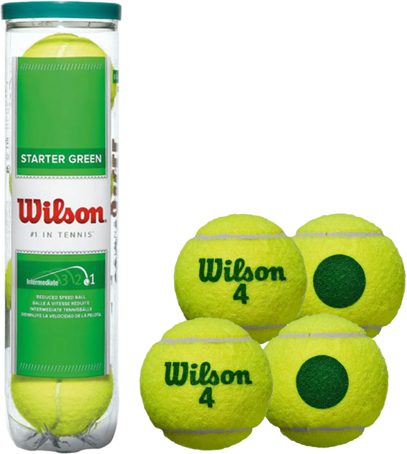 윌슨 스타터 그린 4개입 1캔 주니어 입문자용 테니스공 그린볼, 1개