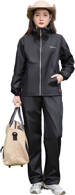 정싱 골프 비옷 세트 방수 야외활동 우비 우의 상하의 강력방수 경량우비, 1개, 블랙