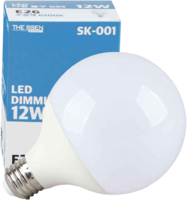 더쎈 LED 디밍 볼전구 G95 12W 1등급 밝기조절 볼램프 인테리어전구, 주광색, 3개