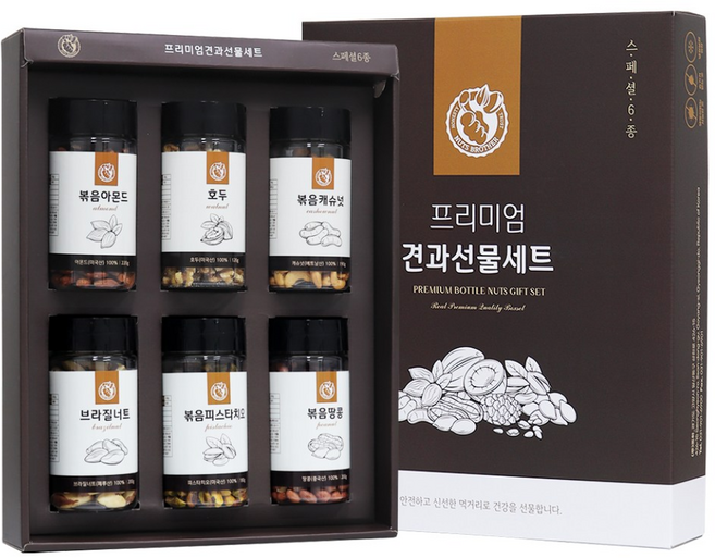너츠브라더 프리미엄 견과 6종 선물세트(보자기 포장), 프리미엄 견과선물세트 1호, 1개, 2.2kg