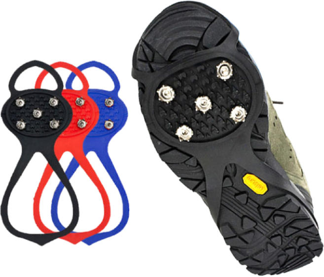 눈길 위를 걷는 가장 안전한 방법 8자형 아이젠 심플한 디자인 강력한 성능 미끄럼 방지 주머니 미포함, S-블랙
