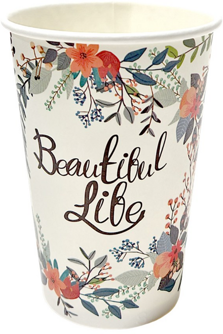 투고팩 플라워 종이컵 390ml, 100개입, 1개