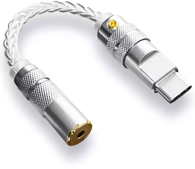 시그델 HiFi 고음질 ALC5686 C타입 꼬다리 DAC 덱 3.5mm 32BIT 384KHZ 이어폰 변환 앰프 꼬다리덱 오디오 헤드폰 젠더 MD-01, 1개, 실버, 11cm