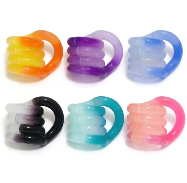 6종세트 빌리네집 탱글 피젯토이 온도변화 색이 변하는 어른 장난감 손가락 훈련 스트레스 해소, 1세트, 핑크+오렌지+블랙+퍼플+스카이+블루