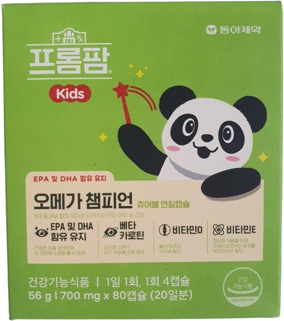 프롬팜 오메가 챔피언 키즈 80캡슐, 1개, 80정 - 쿠팡
