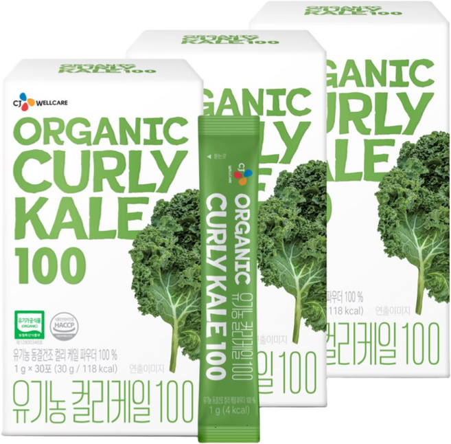 CJ 유기농 컬리케일 100, 30g, 3개