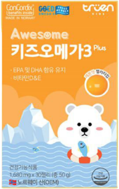 어썸 키즈오메가3 옵션 중, 30정, 1개
