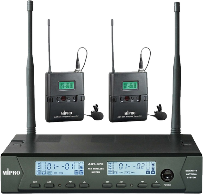 미프로 2채널 무선 핀마이크 ACT-372DT [리뷰이벤트] 가변형 마이크시스템 MIPRO ACT372DT 공식대리점