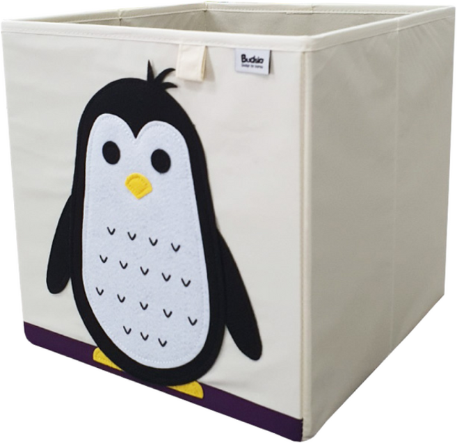 버드시아 패브릭 정사각 수납 정리함, 펭귄, 1개