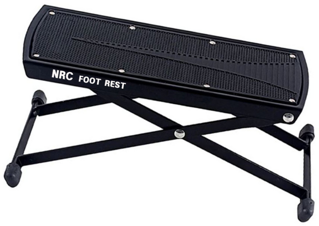 NRC 기타 발판/통기타 발받침대 6단계조절 접이식 쇠발판, 블랙, 1개