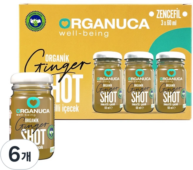엘리트 오가닉 진저샷, 6개, 60ml - 쿠팡