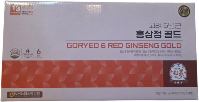 1+1 고려6년근 홍삼정골드 부모님선물 명절선물 소비기한 2028.09.01., 4개, 200g
