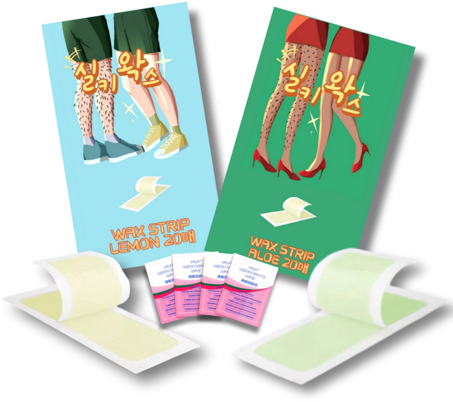 실키왁스 제모패드 알로에스트립 20매 +레몬스트립 20매
